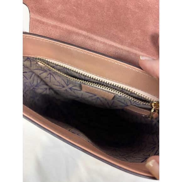 Manu Atelier Leather Crossbody Bag Tan Leather Box Shape Shoulder - Picture 3 of 15